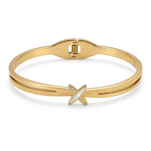 Gold Butterfly Crystal Charm Bangle Bracelet | Zeray