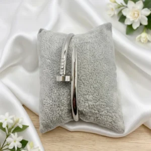 Silver Nail Bangle Bracelet | Designer Style Cuff | Zeray
