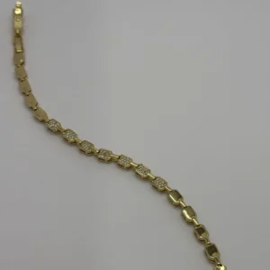 18K Gold Plated Square Pavé Crystal Link Bracelet | Luxury | Zeray