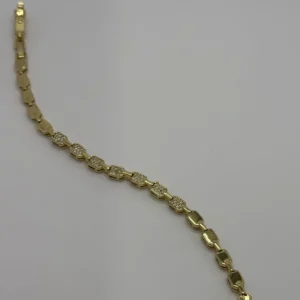 18K Gold Plated Square Pavé Crystal Link Bracelet | Luxury | Zeray