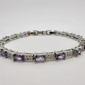 18K Gold Plated Amethyst Purple Crystal Tennis Bracelet | Zeray